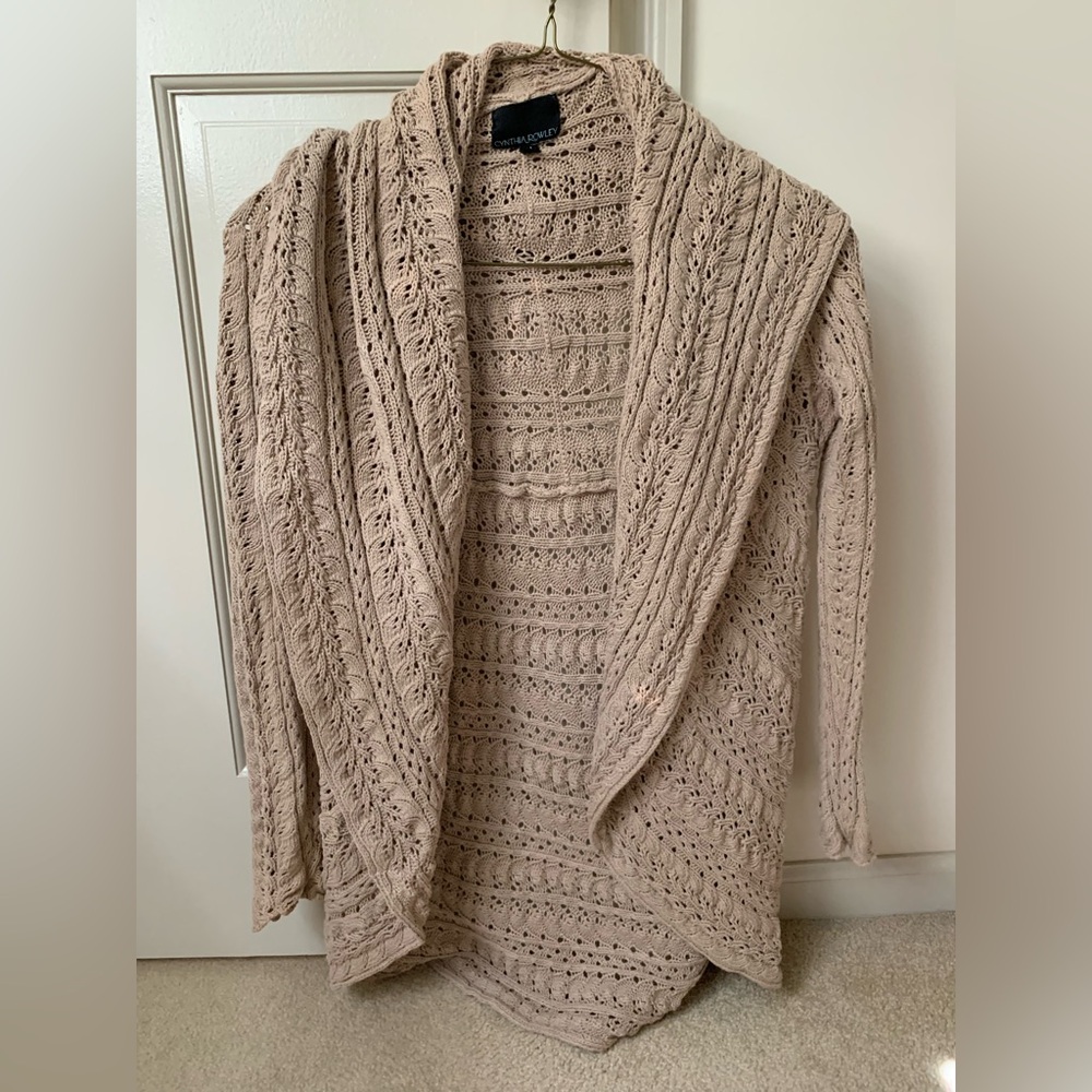 Cynthia Rowley Textured Knit Cardigan - Tan